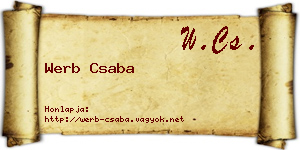Werb Csaba névjegykártya